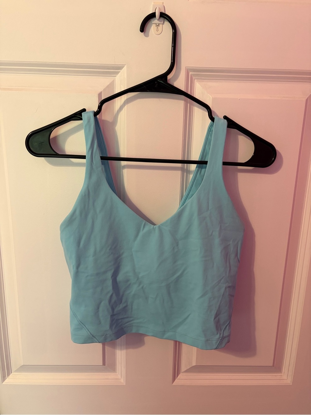 lululemon athletica light blue V-neck cropped tank